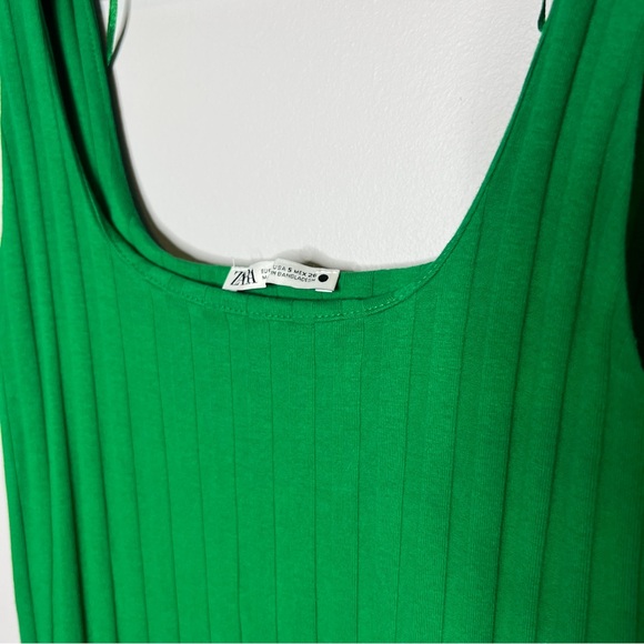 ZARA Green Midi Tank Dress - Size Small - Picture 3 of 5